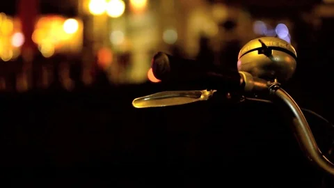 Steering wheel by night. Amsterdam. FULL HD Stock Footage 88868122