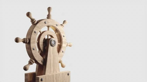 Steering wheel of an old ship Stock Footage 247406827