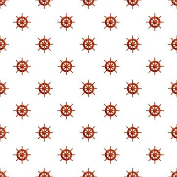 Steering wheel pattern creating nautical marine seamless background Stock Illustration