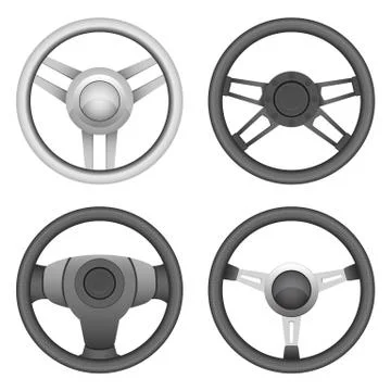 Steering wheel set vector design illustration isolated on white background Stock Illustration