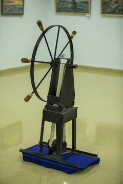 Steering wheel for a ship Fotos Stock