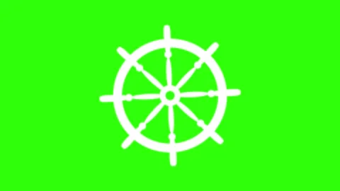Steering wheel of the ship turning, animated boat steering wheel navigation.. Vidéo 251948398