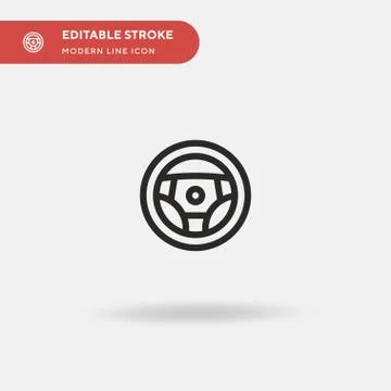 Steering Wheel Simple vector icon. Illustration symbol design template for we Stock Illustration