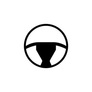 Steering wheel solid icon, car and navigation Illustration