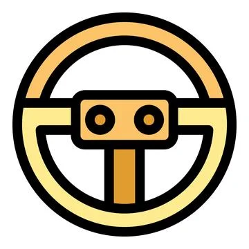 Steering wheel symbol representing driving and vehicle control Illustration