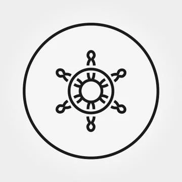 Steering wheel. Universal Icon. Vector. Thin line Stock Illustration