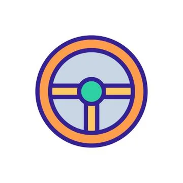 The steering wheel is a vector icon game. Isolated contour symbol illustration 库存插图