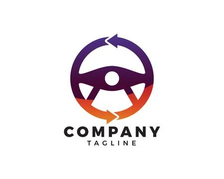 Steering wheel vector logo design template Illustration