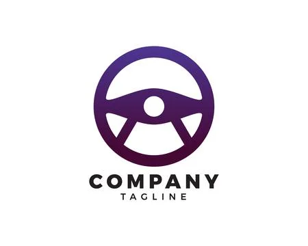 Steering wheel vector logo design template Illustration