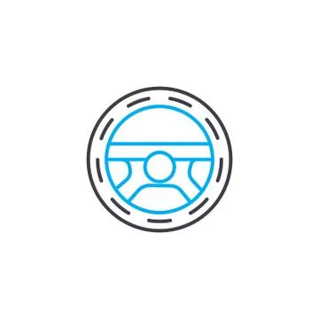 Steering wheel vector thin line stroke icon. Steering wheel outline illustration Stock Illustration