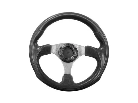 Steering wheel on white background Stock Photos
