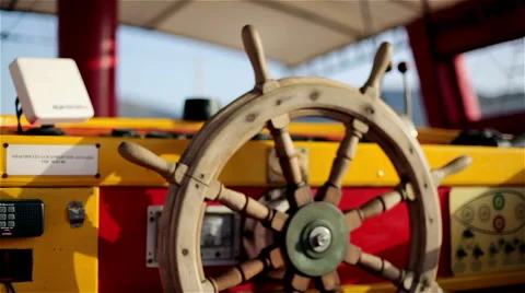 Steering wheel yachts Stock Footage 49788247