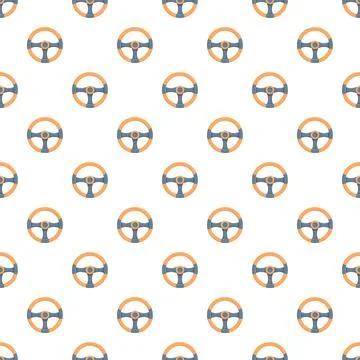 Steering wheels pattern representing control and transportation Stock Illustration