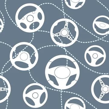 Steering Wheels Seamless Pattern Stock Illustration