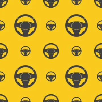 Steering Wheels Seamless Pattern Stock Illustration
