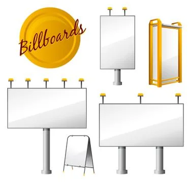 Steet Billboards Set Stock Illustration