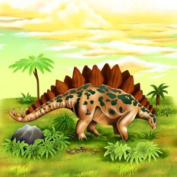 Stegosaurs Stock Illustration