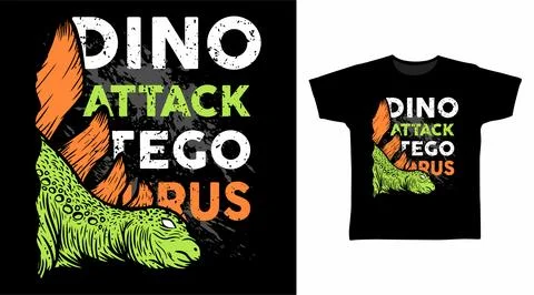 Stegosaurus dino attack typography vector illustration t-shirt design and o.. Stock Illustration