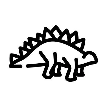 Stegosaurus dinosaur line icon vector illustration sign Stock Illustration