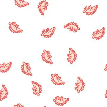 Stegosaurus dinosaur vector seamless pattern sign Stock Illustration