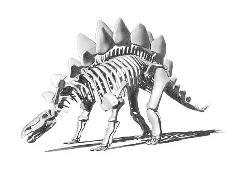 Stegosaurus Skeleton Drawing Stock Illustration