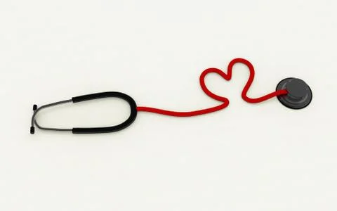 Stehoscope heart shaped Stock Illustration