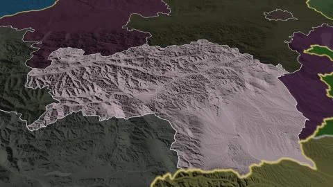 Steiermark, Austria - highlighted. Administrative 库存插图