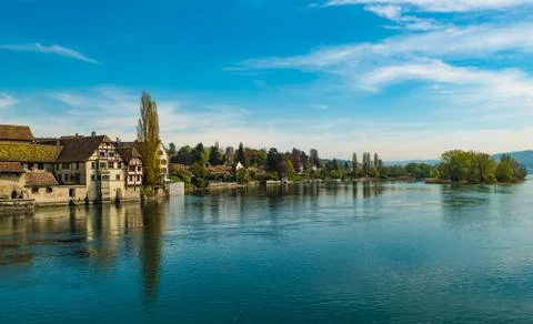 Stein am Rhine Reflections Stockfoto's