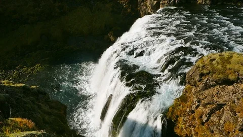 Steinbogafoss waterfall, Iceland Stock Footage 126943580