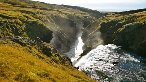 Steinbogafoss waterfall, Iceland Stock Footage 126943741