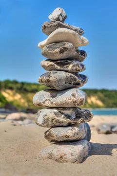  Steinpyramide Well adjusted stone pyramid on the beach Copyright: xZoonar... Stock Photos