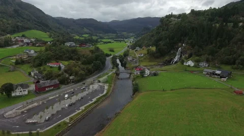 Steinsdalsfossen in Norway Stock Footage 69071980
