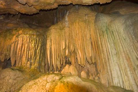 Stelactite formations in cave 스톡 사진