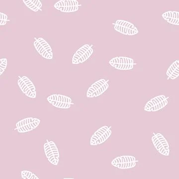 Stelizia tropical leaf line vector seamless pattern イラスト素材