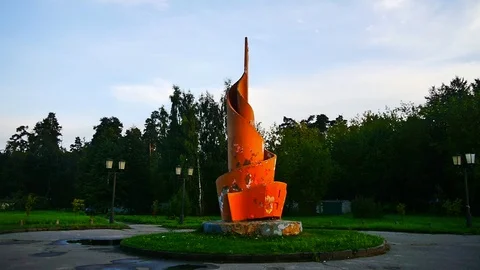 Stella. Old monument with torn off plaster and paint. 2 Stock Footage 98061505