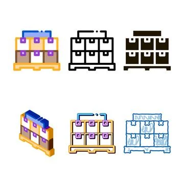 Stella range with parcels icon vector outline イラスト素材