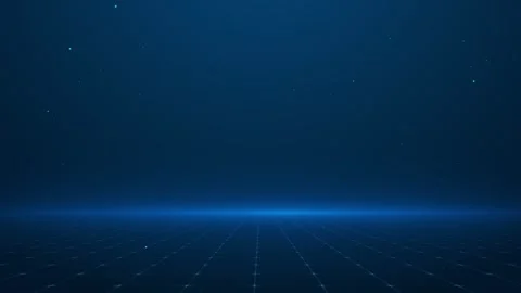 Stellar Cosmic Grid Background: Infinite Digital Sci-Fi Horizon in Space Stock Footage 341374773