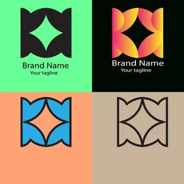 Stellar Elegance Emblem logo design Illustrazione stock