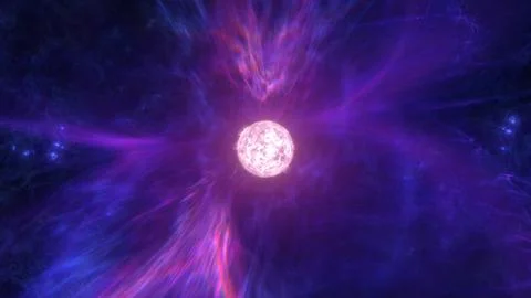 Stellar Giant Super massive Sun and Hostile Dark Matter Nebula Stock Illustration