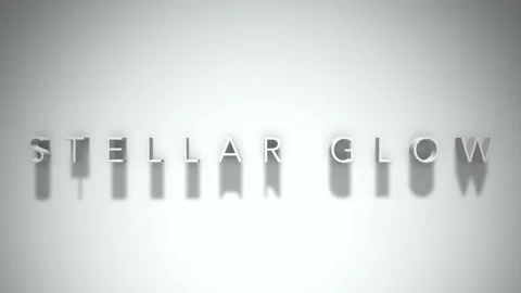 Stellar glow 3D title animation white text on a white background Video stock 299749346