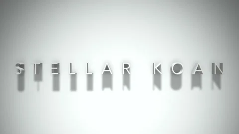Stellar koan 3D title animation white text on a white background Video stock 298895710