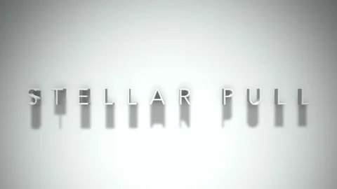 Stellar pull 3D title animation white text on a white background Stock Footage 298899210