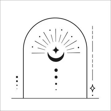 Stellar Star Logo Andromeda Arch Concept-06.1. Black Option. Stock Illustration