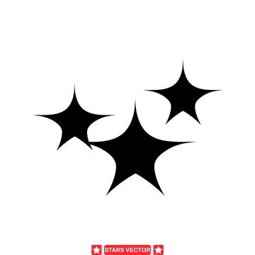 Stellar Symphony  A Stunning Array of Star Vector Silhouettes Stock Illustration