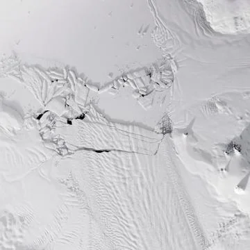 Stellite view of glacier. (Elements of this image furnished by NASA) Stock Photos