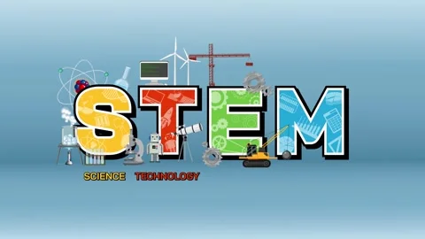STEM Animation with Growing Elements Stock Footage 293056680