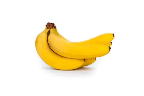 Stem of bananas on white Stock Photos