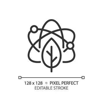 STEM in biology pixel perfect linear icon Illustrazione stock