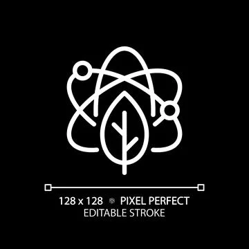 STEM in biology pixel perfect white linear icon for dark theme Stock Illustration