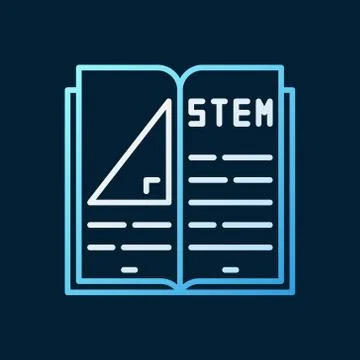 STEM Book vector colored outline icon on dark background Stock Illustration